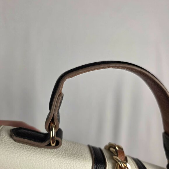 Anne Klein White & Brown Woven Crossbody w/ Detachable Wallet Pouch! - Picture 8 of 14